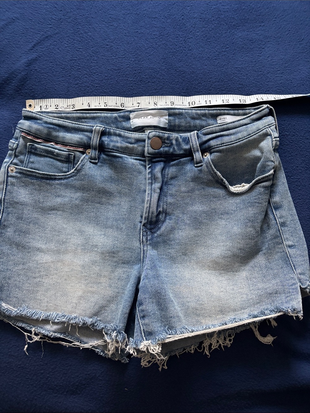 Dear John GiGi short High-Rise Light Blue Denim Shorts with Frayed Hem